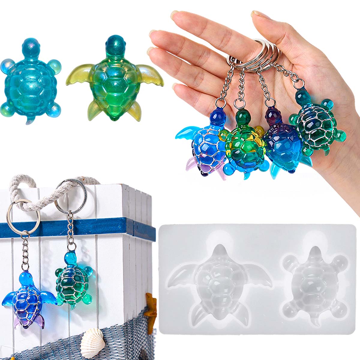 3D Sea Turtle Keychain Silicon - مراجعة Resin Art Acrylic وسعره