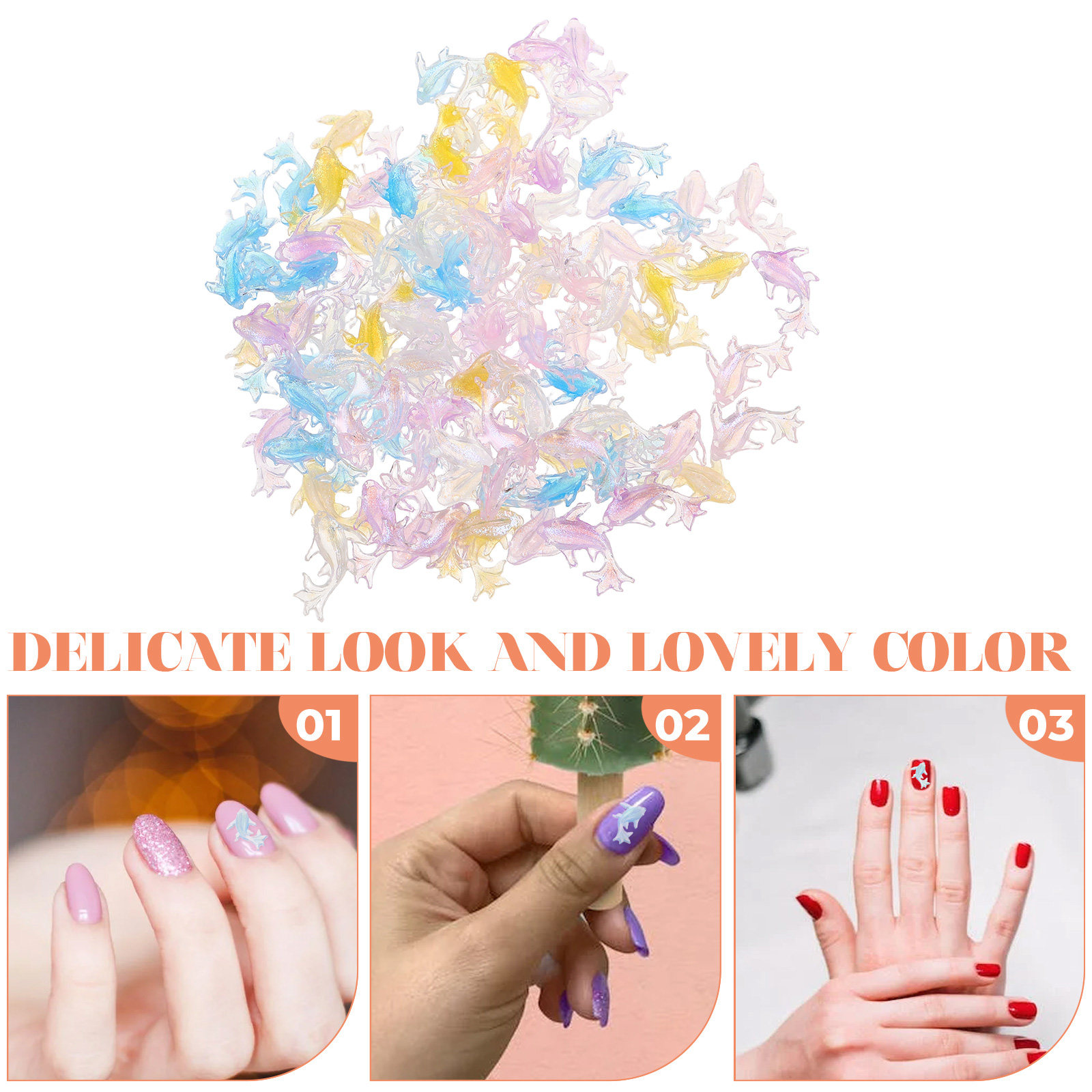 100Pcs Dolphin Nail Charms Res - مراجعة Resin Art Beach Theme وسعره