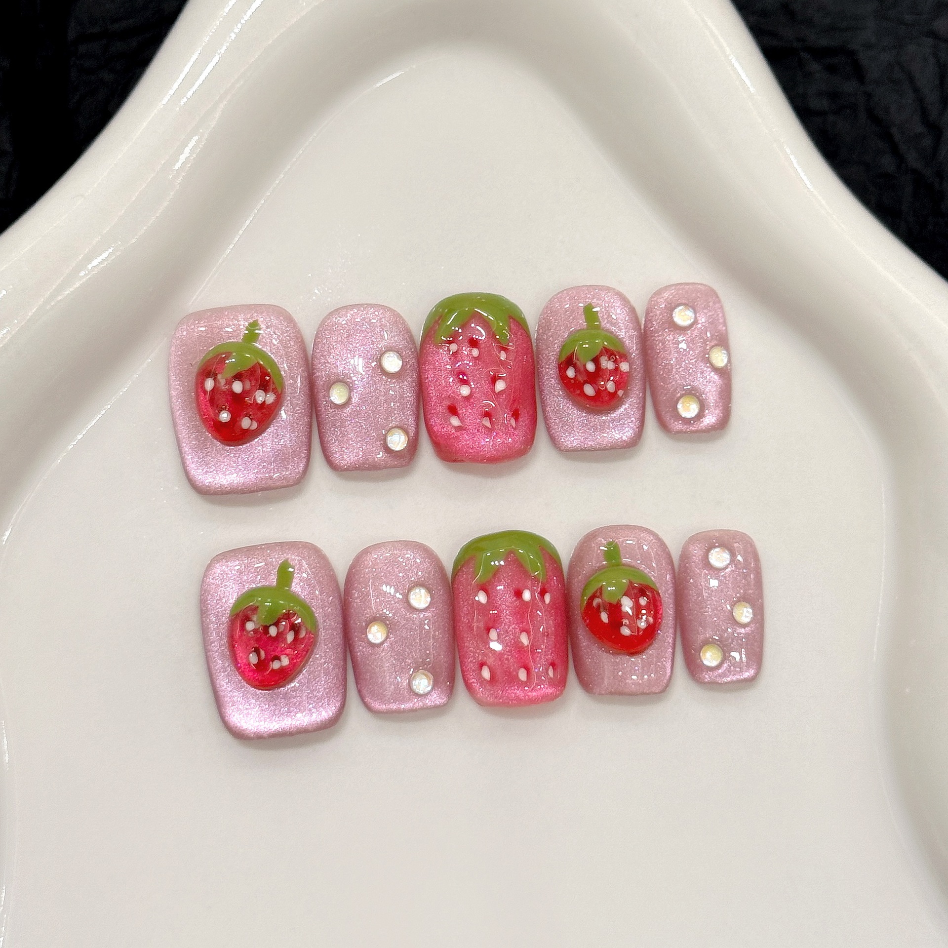 10pcs Cute Red Strawberry Pres - مراجعة Resin Art Flower وسعره