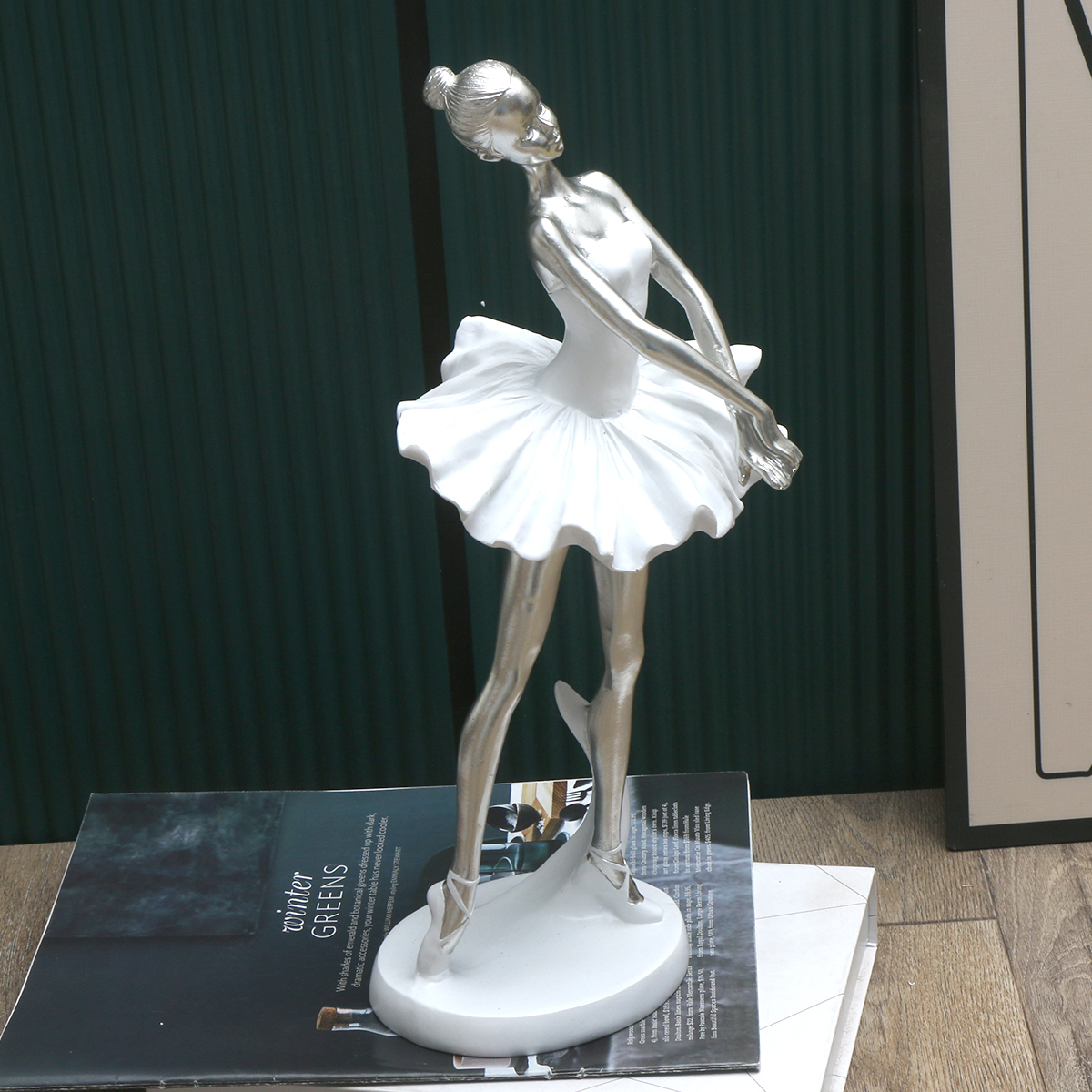 Silver Ballerina Statue - Mode - مراجعة Resin Art Table Top وسعره