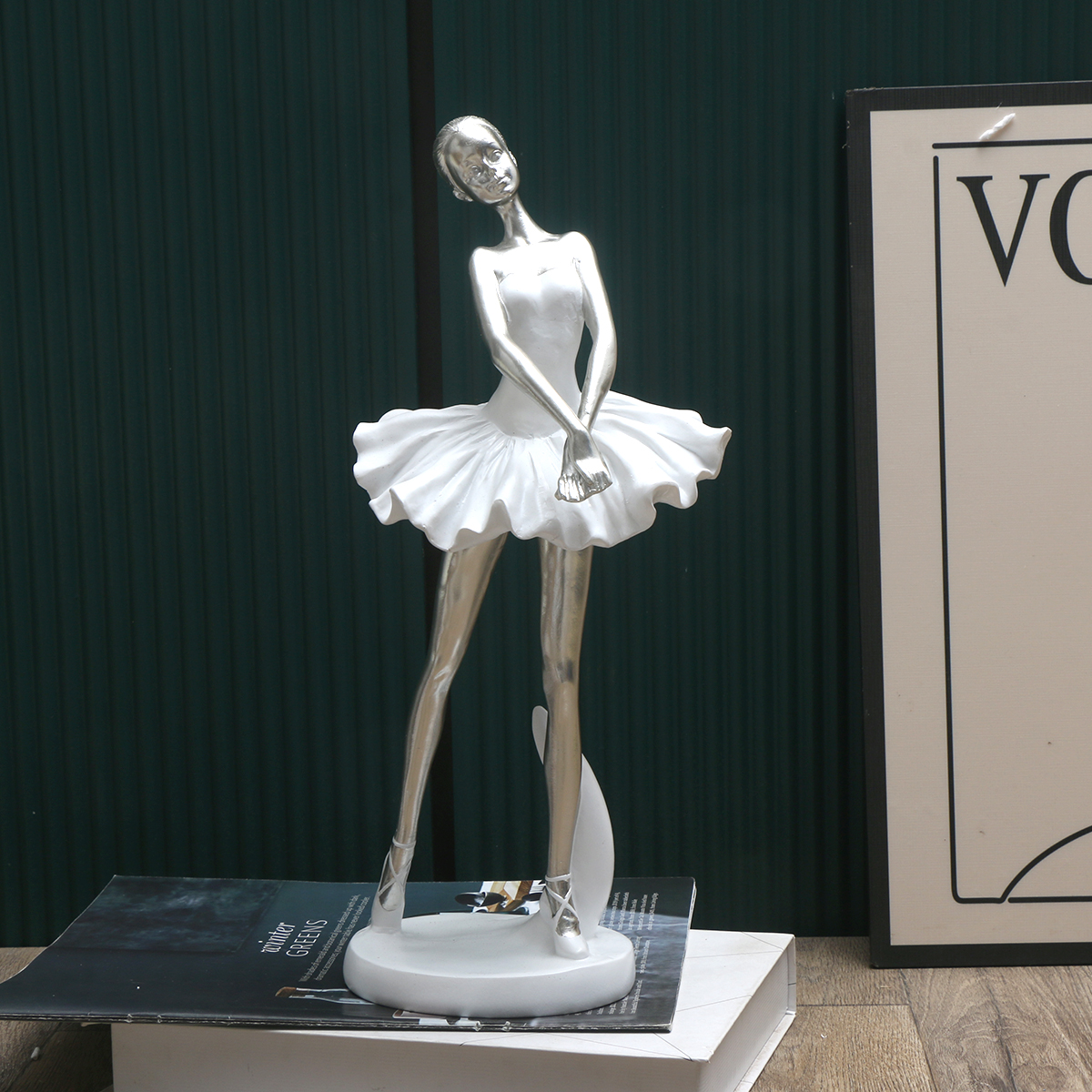Silver Ballerina Statue - Mode - مراجعة Resin Art Table Top وسعره