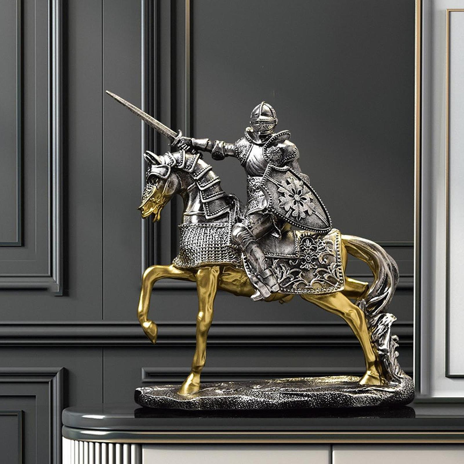 Knight Horse Statue Retro Art  - مراجعة Resin Art Table Top وسعره
