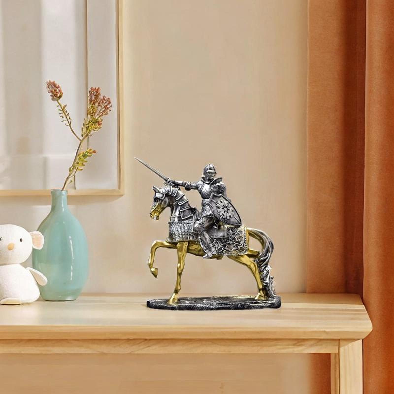 Knight Horse Statue Retro Art  - مراجعة Resin Art Table Top وسعره