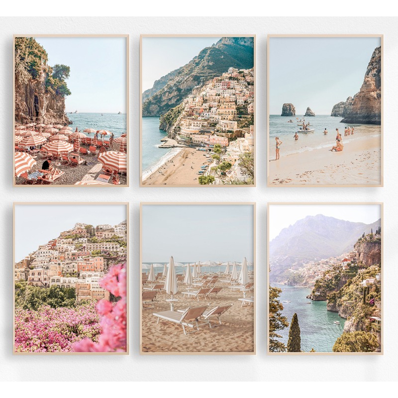Amalfi Coast Landscape Poster  - مراجعة Resin Art Aesthetic وسعره