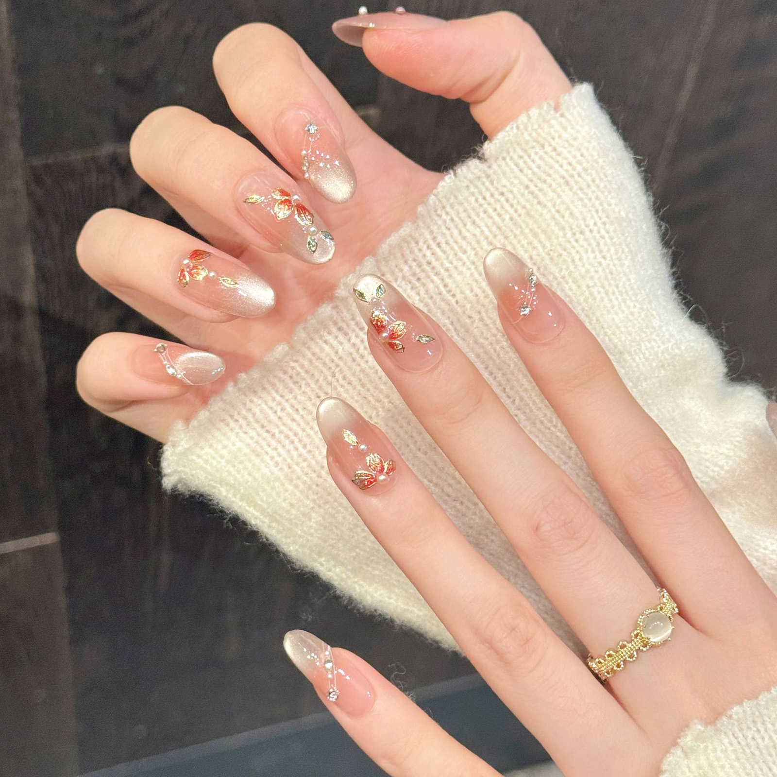 10pcs Handmade Fake Nails Pres - مراجعة Resin Art Flower وسعره