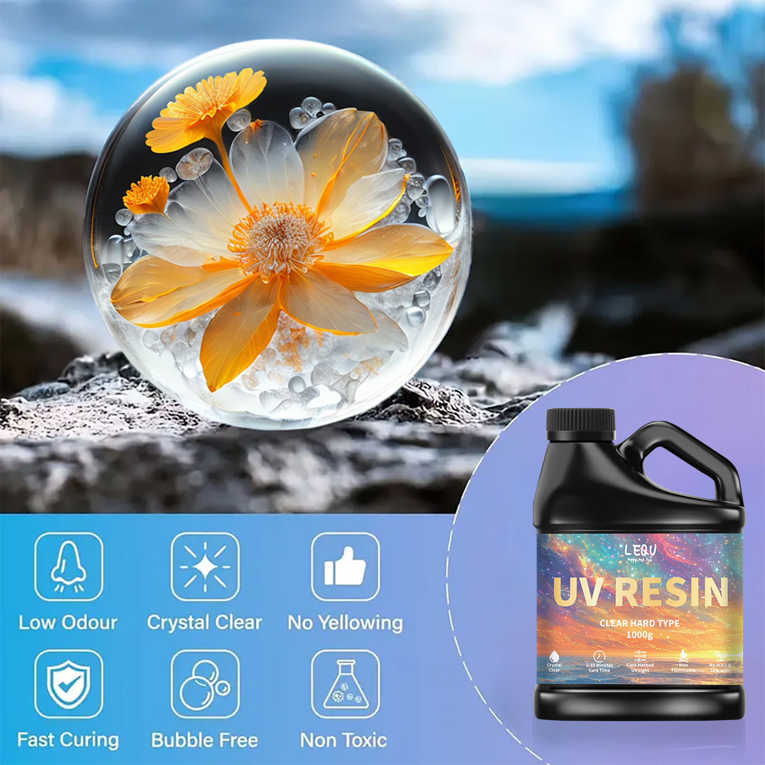 100/200/500/1000g UV Epoxy Res - مراجعة Resin Art Acrylic وسعره