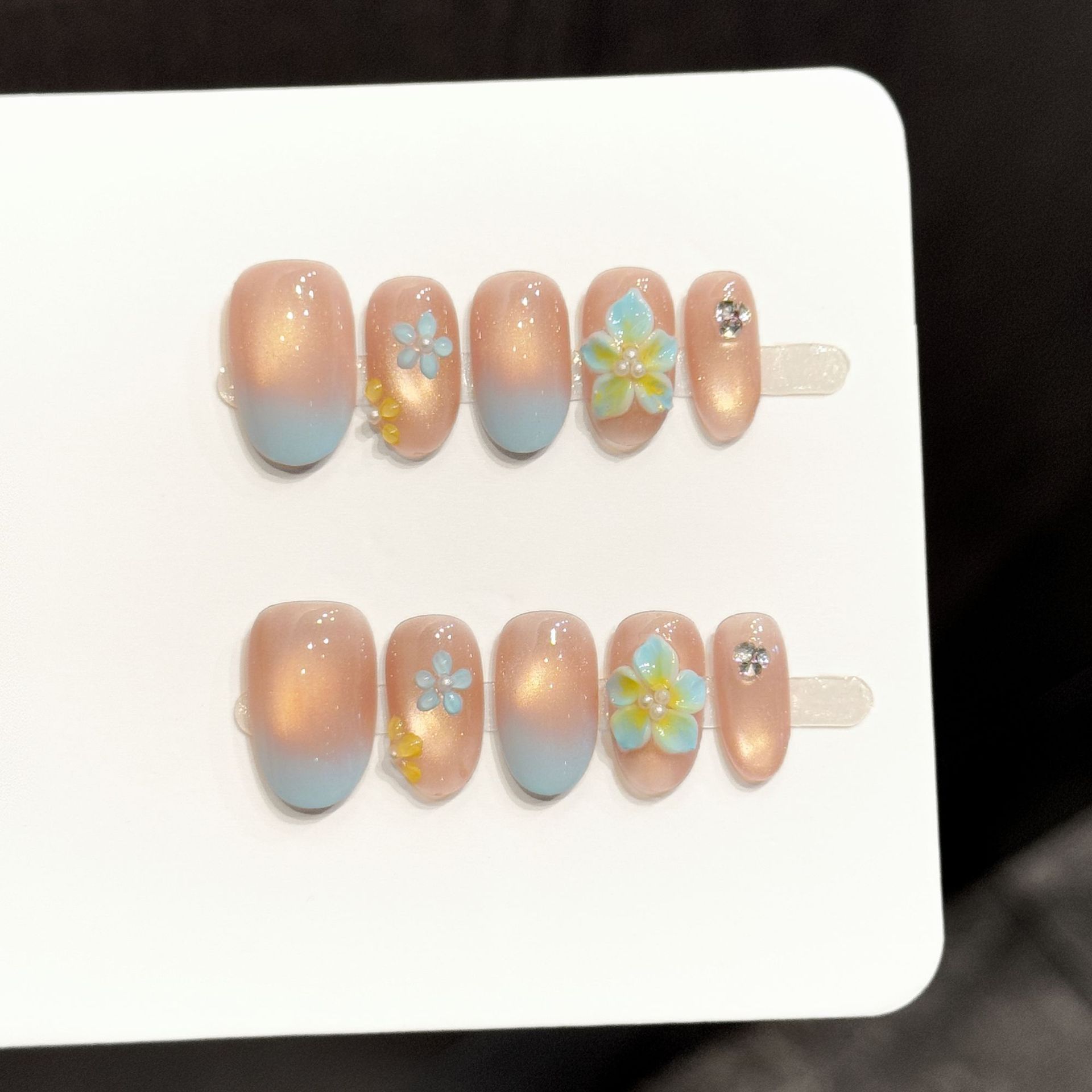 10pcs Pure Hand Pressed Short  - مراجعة Resin Art Flower وسعره