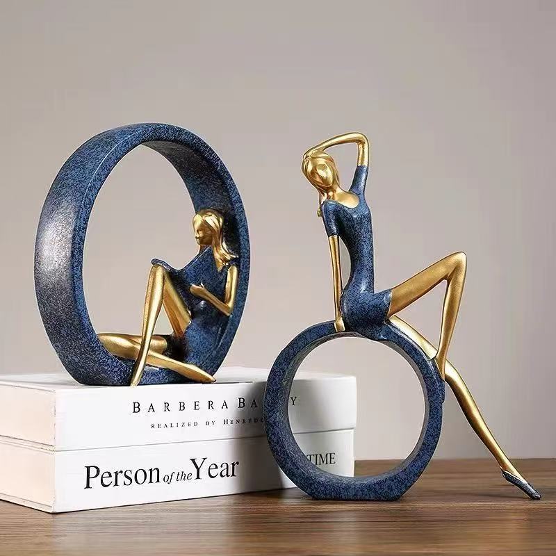2PCS Yoga Reading Girl Statue  - مراجعة Resin Art India وسعره